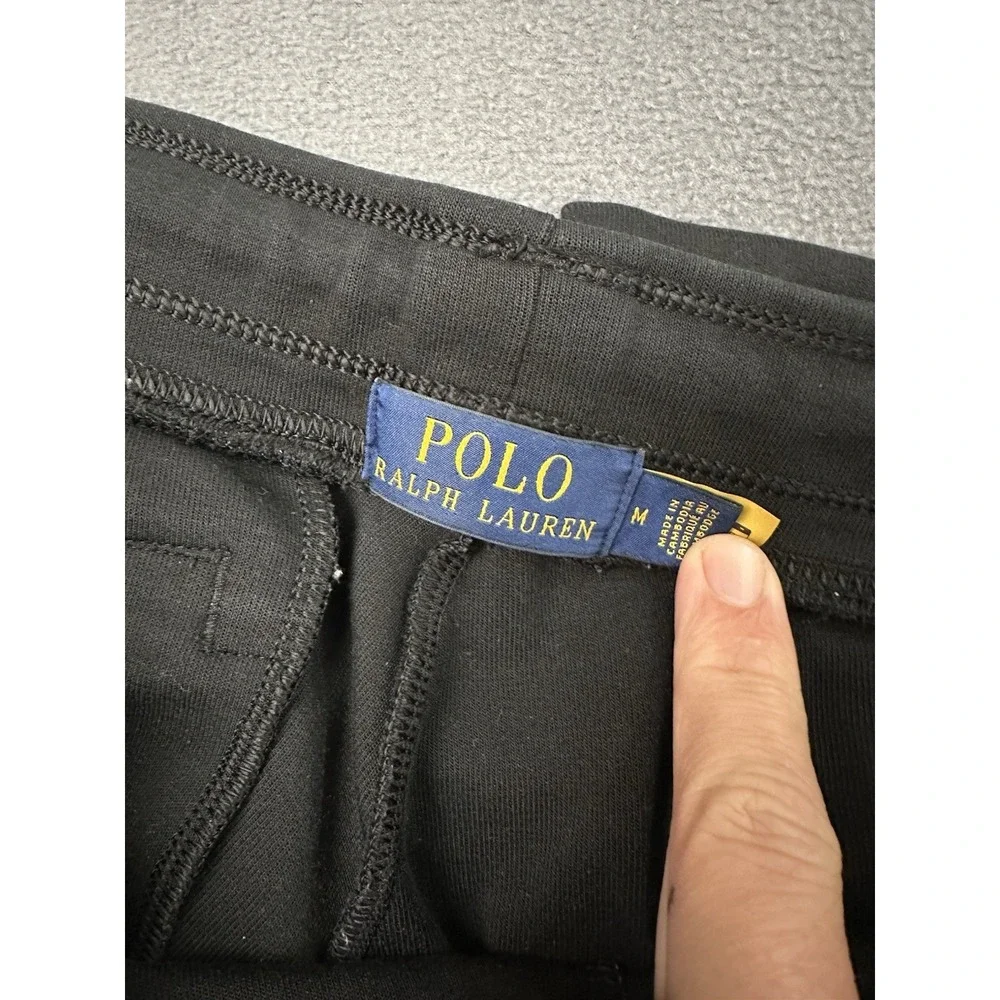 Polo Ralph Lauren Sweatpants Mens Medium Black Jogger Drawstring Pony Logo